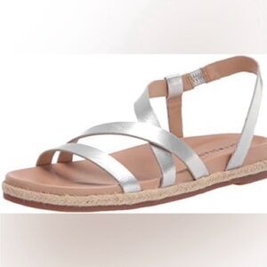 Lucky Brand Silver Leather Sandals 7.5